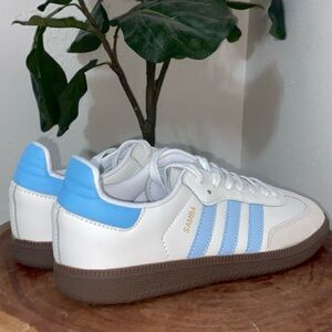 Adidas Sambas Clear Sky/Blue/White- Size 6.5